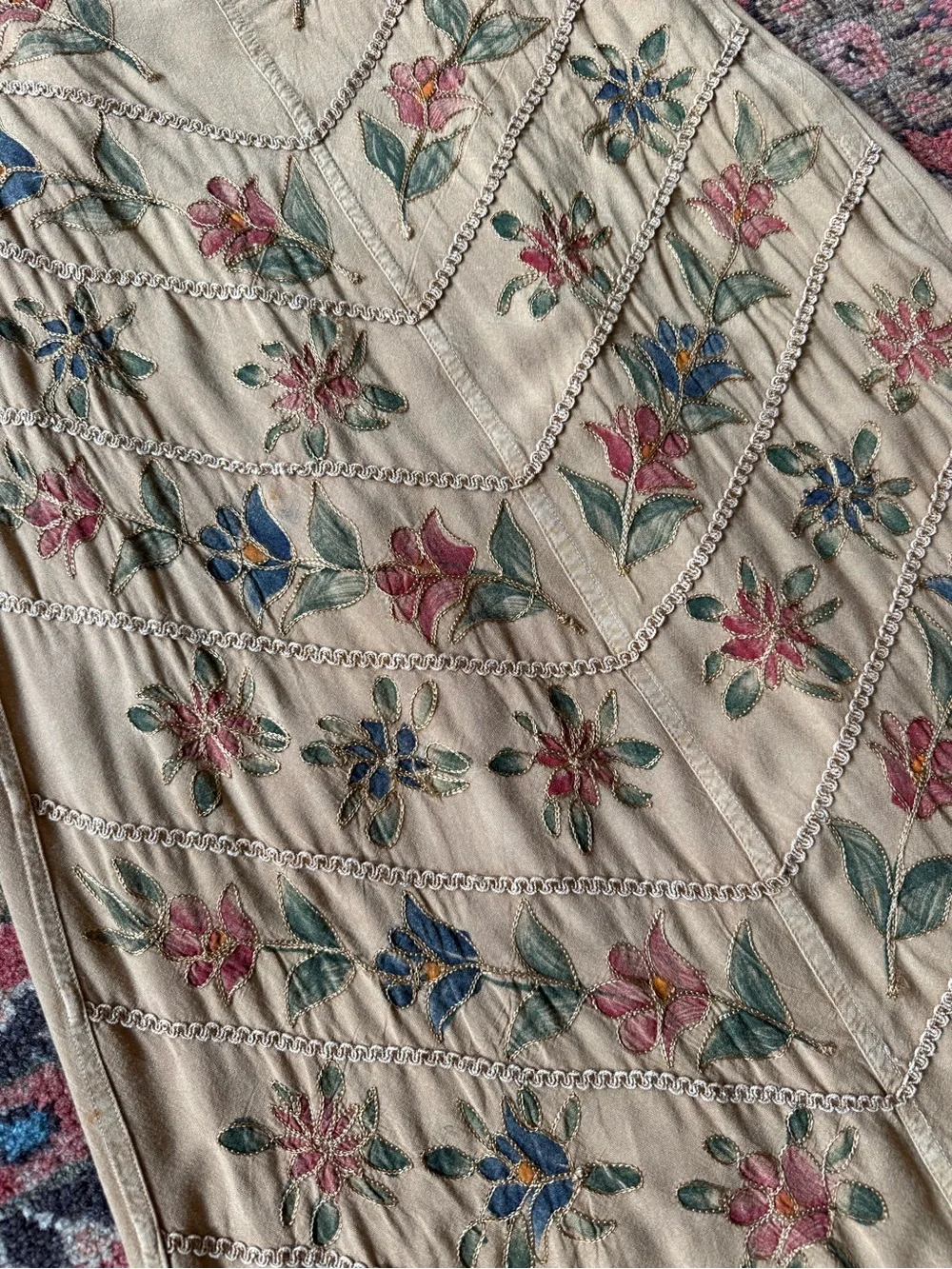 Braja Embroidered Camel Maxi Wrap Skirt